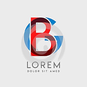 BG logo letters with blue and red gradation