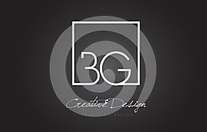 BG Square Frame Letter Logo Design with Black and White Colors. photo