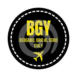 BGY Bergamo airport symbol icon