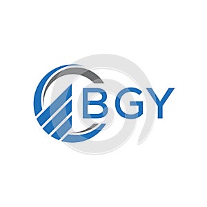 BGY Flat accounting logo design on white background. BGY creative initials Growth graph letter logo concept. BGY business finance photo