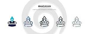 Bhagavan icon in different style vector illustration. two colored and black bhagavan vector icons designed in filled, outline, photo