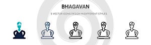 Bhagavan icon in filled, thin line, outline and stroke style. Vector illustration of two colored and black bhagavan vector icons photo