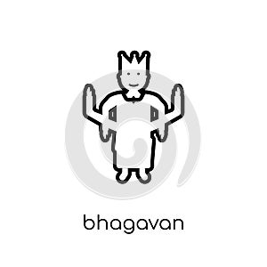 bhagavan icon. Trendy modern flat linear vector bhagavan icon on photo