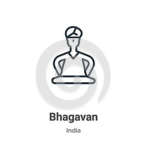 Bhagavan outline vector icon. Thin line black bhagavan icon, flat vector simple element illustration from editable india concept photo