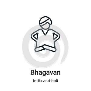 Bhagavan outline vector icon. Thin line black bhagavan icon, flat vector simple element illustration from editable india concept photo