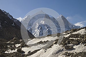 Bhagirathi Parbat and Gangotri glacier photo