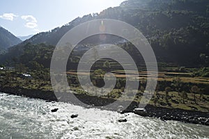 Bhagirathi River at Gangotri, Uttarkashi District, Uttarakhand,