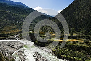 Bhagirathi River at Gangotri, Uttarkashi District, Uttarakhand,