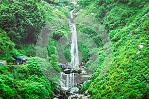 Bhagsu Nag waterfall at Mcleodganj, Himachal Pradesh, India photo