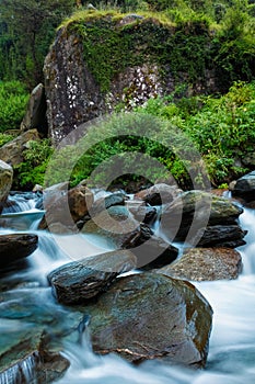 Bhagsu waterfall in Bhagsu, Himachal Pradesh, India