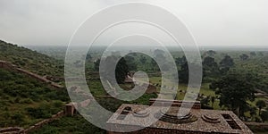 Bhangarh fort ruins view from a height