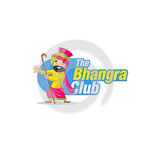 The bhangra club vector mascot logo