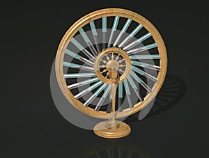 Bhaskara`s wheel. Perpetual motion machine. Perpetuum mobile. Physics.