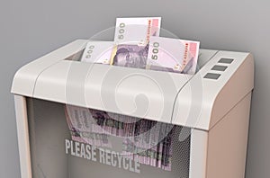 Bhat Banknotes In Shredder
