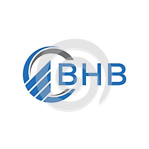 BHB Flat accounting logo design on white background. BHB creative initials Growth graph letter logo concept. BHB business finance photo