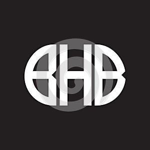 BHB letter logo design on black background. BHB photo