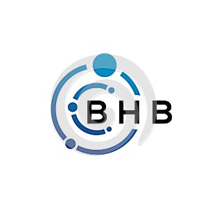 BHB letter logo design on white background. BHB creative initials letter logo concept. BHB letter design photo
