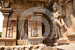 Bhikshatana-murti and dwarapala, southern niche of the central shrine, Brihadisvara Temple, Gangaikondacholapuram, Tamil Nadu