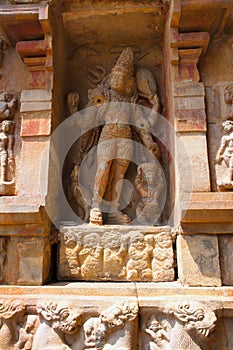 Bhikshatana-murti, southern niche of the central shrine, Brihadisvara Temple, Gangaikondacholapuram, Tamil Nadu
