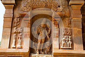 Bhikshatana-murti, southern niche of the central shrine, Brihadisvara Temple, Gangaikondacholapuram, Tamil Nadu