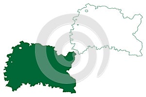 Bhilwara district Rajasthan State, Republic of India map vector illustration, scribble sketch Bhilwara map