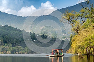 Bhimtal Lake near Nainital in Uttarakhand India