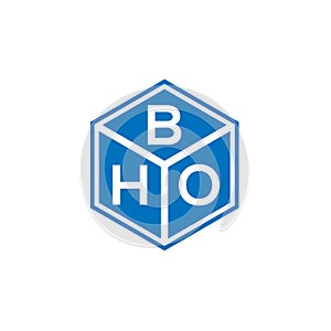 BHO letter logo design on black background. BHO creative initials letter logo concept. BHO letter design