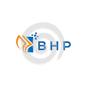 BHP credit repair accounting logo design on white background. BHP creative initials Growth graph letter logo concept. BHP business