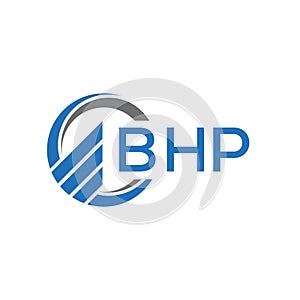 BHP Flat accounting logo design on white background. BHP creative initials Growth graph letter logo concept. BHP business finance