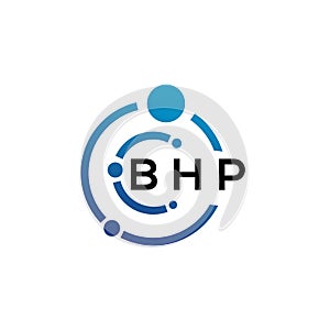 BHP letter logo design on white background. BHP creative initials letter logo concept. BHP letter design