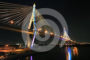 Bhumibol bridge architecture acrossing Chao Phraya