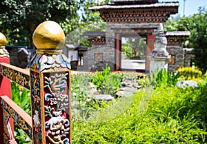 The bhutan colorful carving art