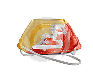 Bhutan flag on anti pollution mask medical protection