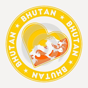 Bhutan heart flag badge.