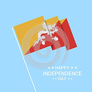 Bhutan Independence day typographic design with flag vector