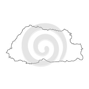 Bhutan linear map on a white background. Vector illustration