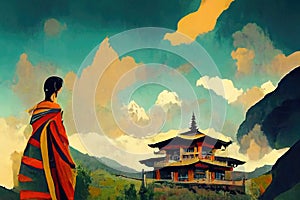 Bhutan mountain monastery, tigers nest in the clouds