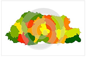 Bhutan State Detailed Vector map illustraiton