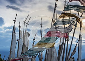 Bhutanese Buddhist Longta , wind horse , Prayer flags , Bhutan