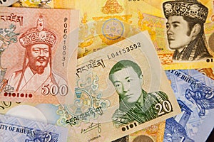 Bhutanese Ngultrum banknotes photo