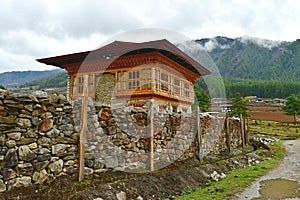 Bhutanese village house in Phobjikha Valley