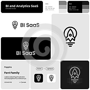 BI and analytics SaaS brand monochromatic unique logo