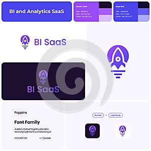 BI and analytics SaaS brand unique template creative logo