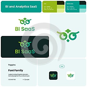 BI and analytics SaaS brand unique template with owl logo