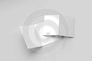 Bi-fold brochure mockup on a plain grey background
