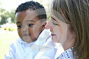 Bi-racial Mother & Son photo