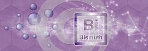 Bi symbol. Bismuth chemical element