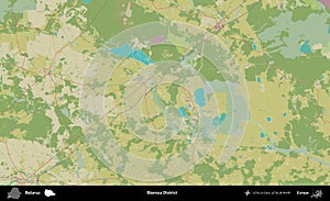 Biaroza District, Belarus. Topographic Humanitarian