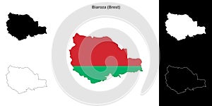 Biaroza outline map