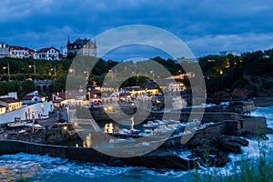 Biarritz, France at night